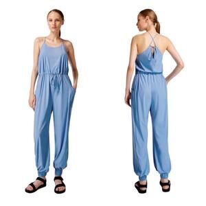 Sweaty Betty Karma Jumpsuit Size 8 Blue Regatta Athleisure Activewear Casual